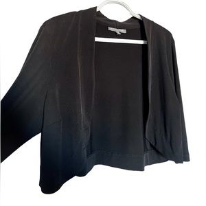 Plus size, sleek black cropped shawl